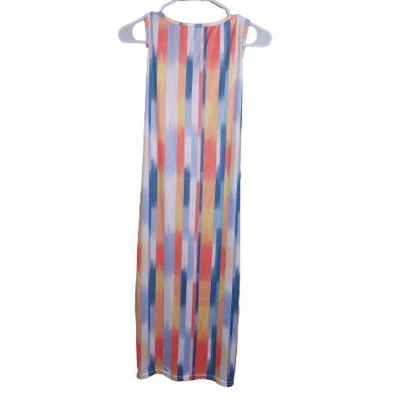 New Watercolor Tie Front Midi Dress - Picture 2 of 3